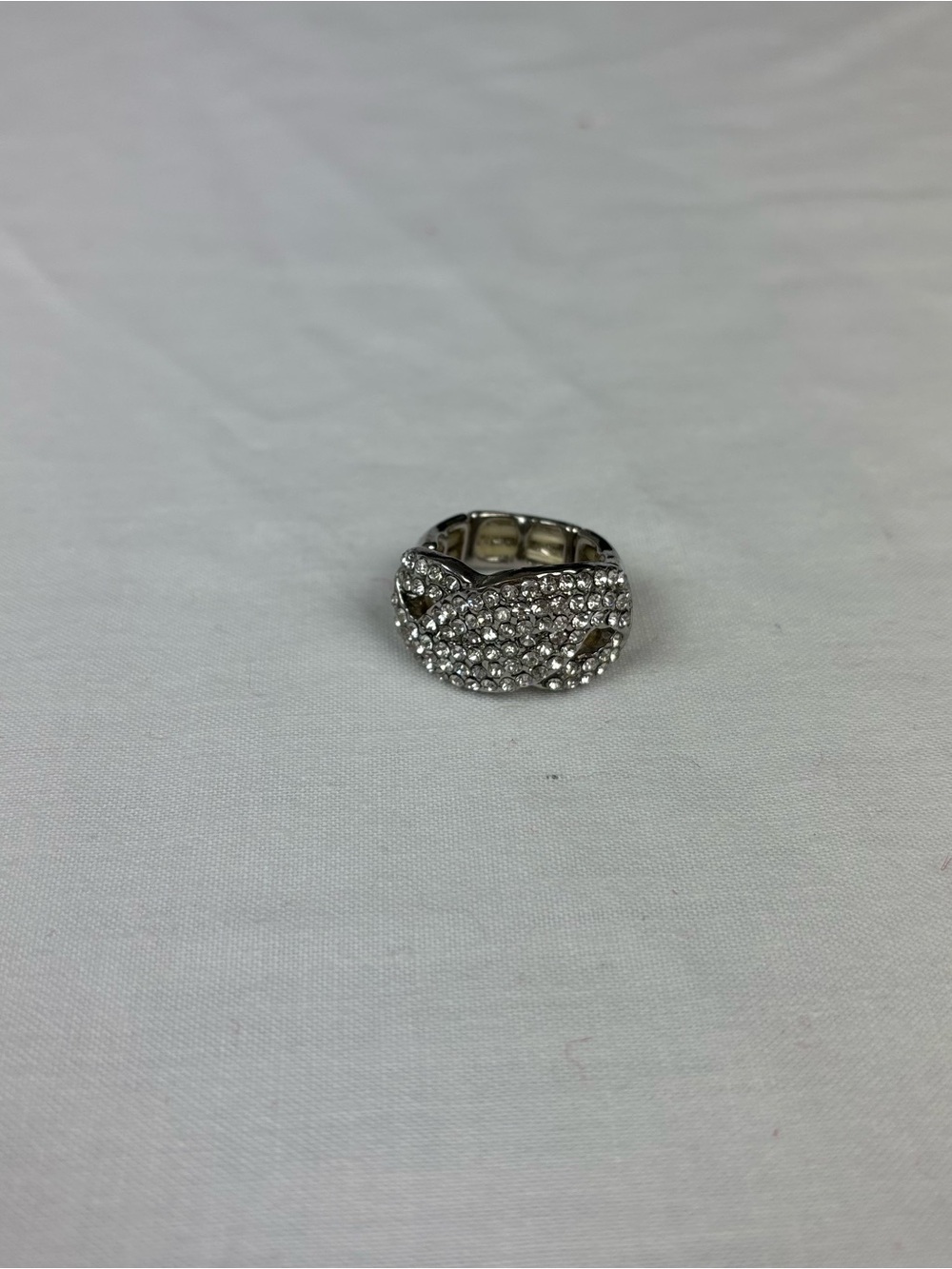 Silver Crystal Pavé Stretch Ring - Women Jewelry